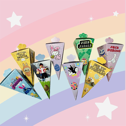 CAJITA SORPRESA ZANAHORIA PASCUA DISEÑO 8x8x17CM 12UNDS