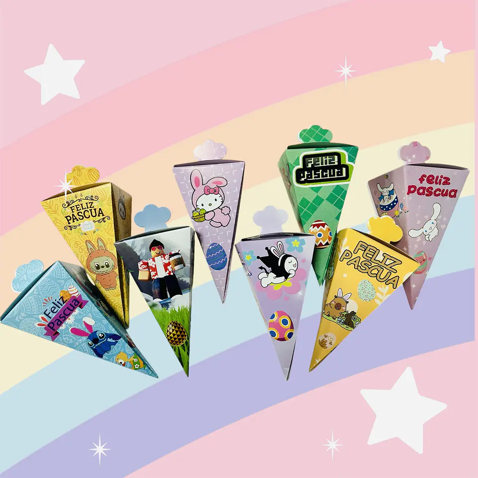 CAJITA SORPRESA ZANAHORIA PASCUA DISEÑO 8x8x17CM 12UNDS 1