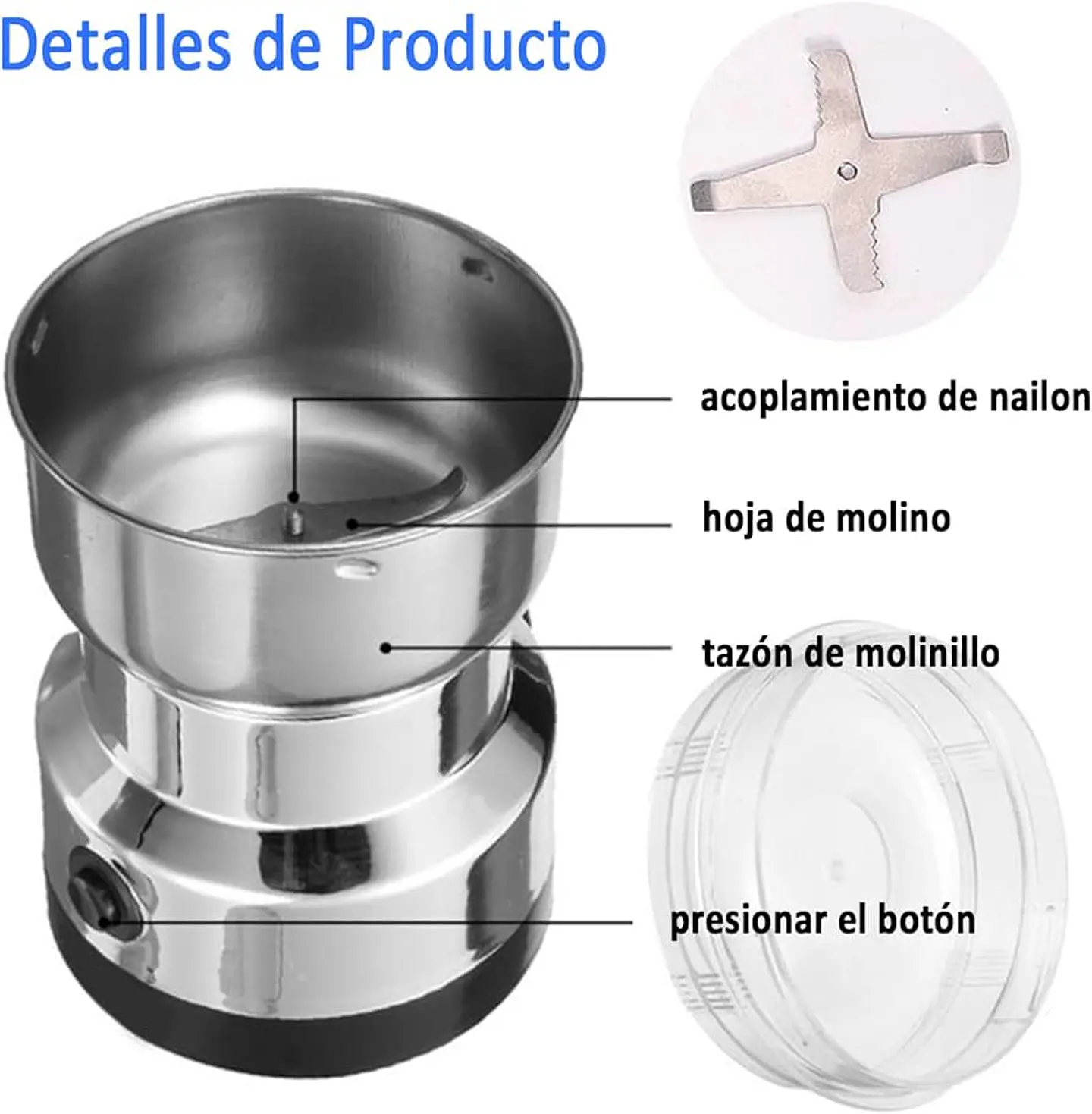 MOLINILLO DE ACERO INOXIDABLE MULTIFUNCIONAL 1000W 2