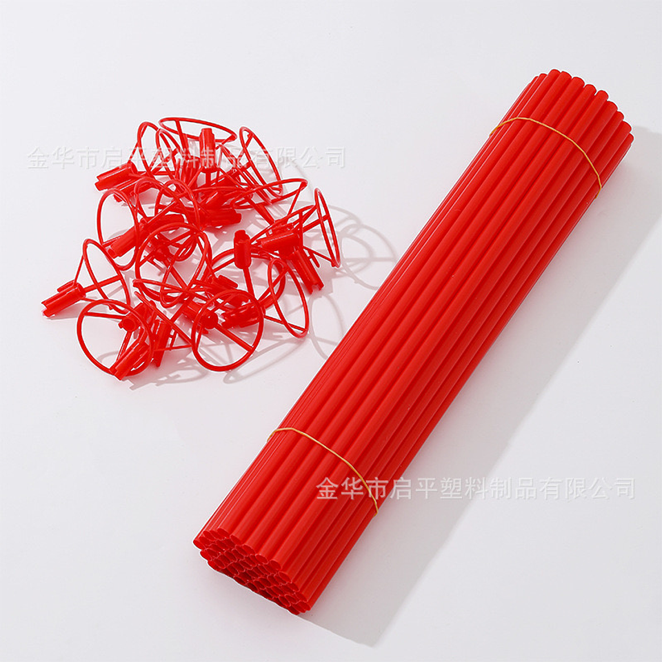 SET DE 50 VARILLAS ROJAS CON PORTA GLOBO DE 45CM 1