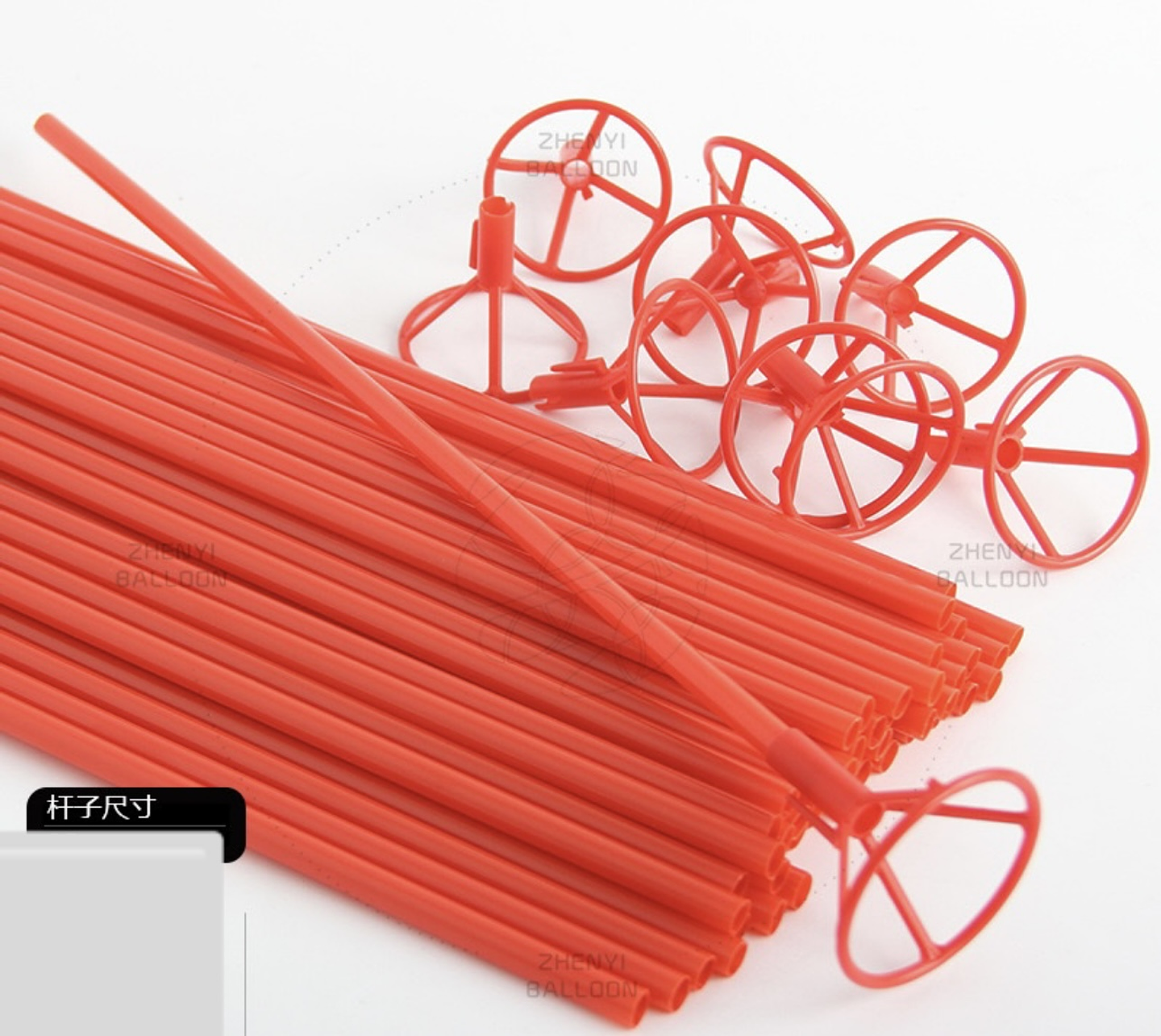 SET DE 50 VARILLAS ROJAS CON PORTA GLOBO DE 45CM 4