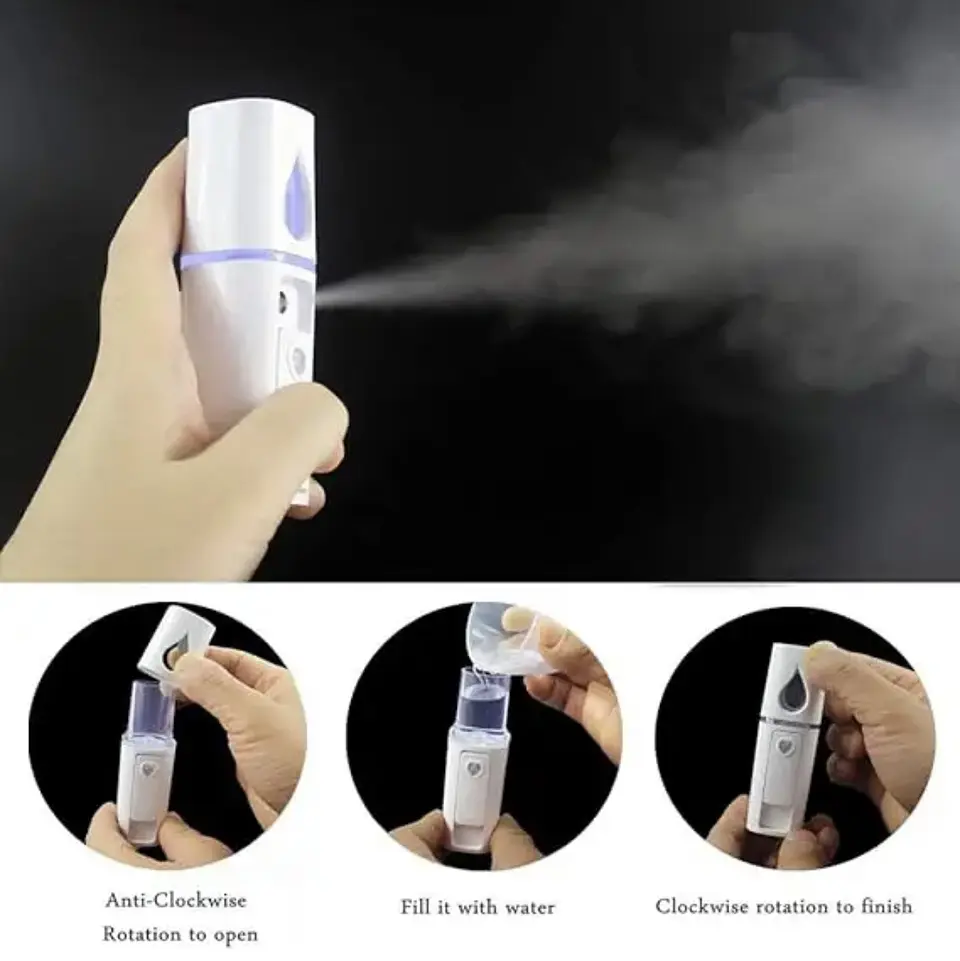 VAPORIZADOR FACIAL PORTÁTIL CON ESPEJO USB 3