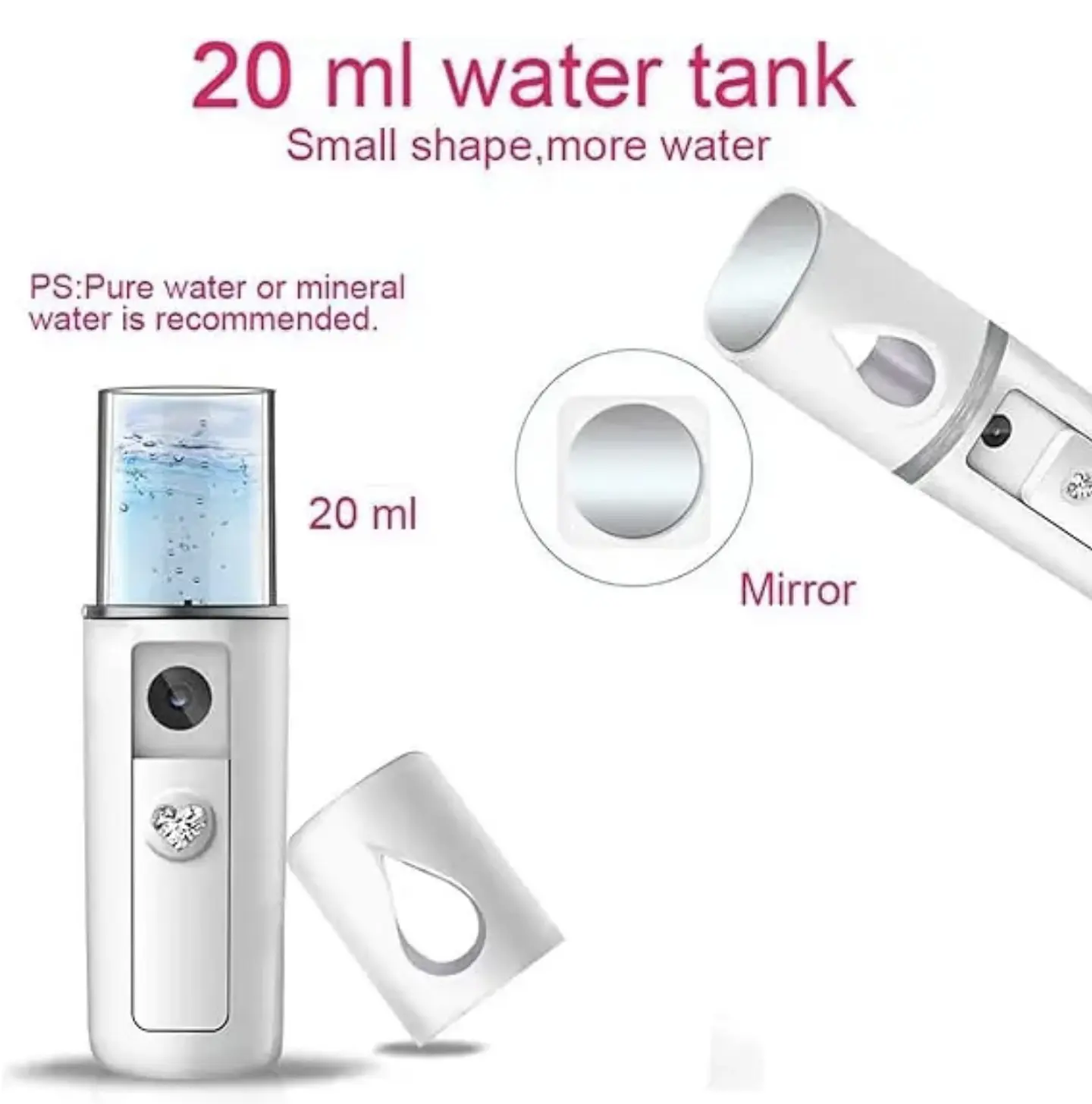VAPORIZADOR FACIAL PORTÁTIL CON ESPEJO USB 4