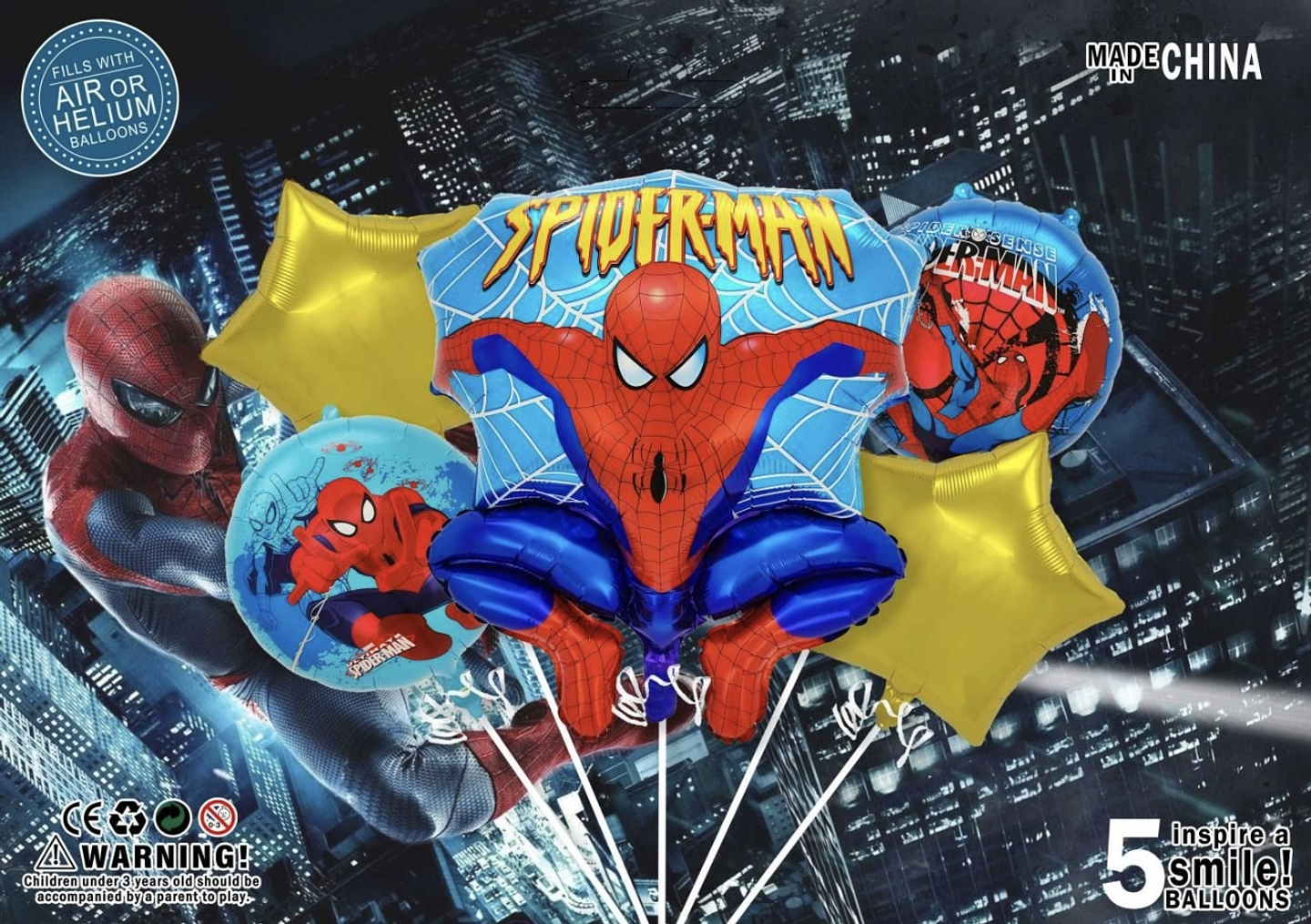 SET DE GLOBO METALICO SPIDERMAN 5PZS 2