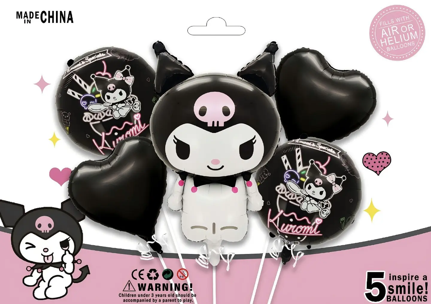 SET DE GLOBO METALICO KUROMI 5PZS 4