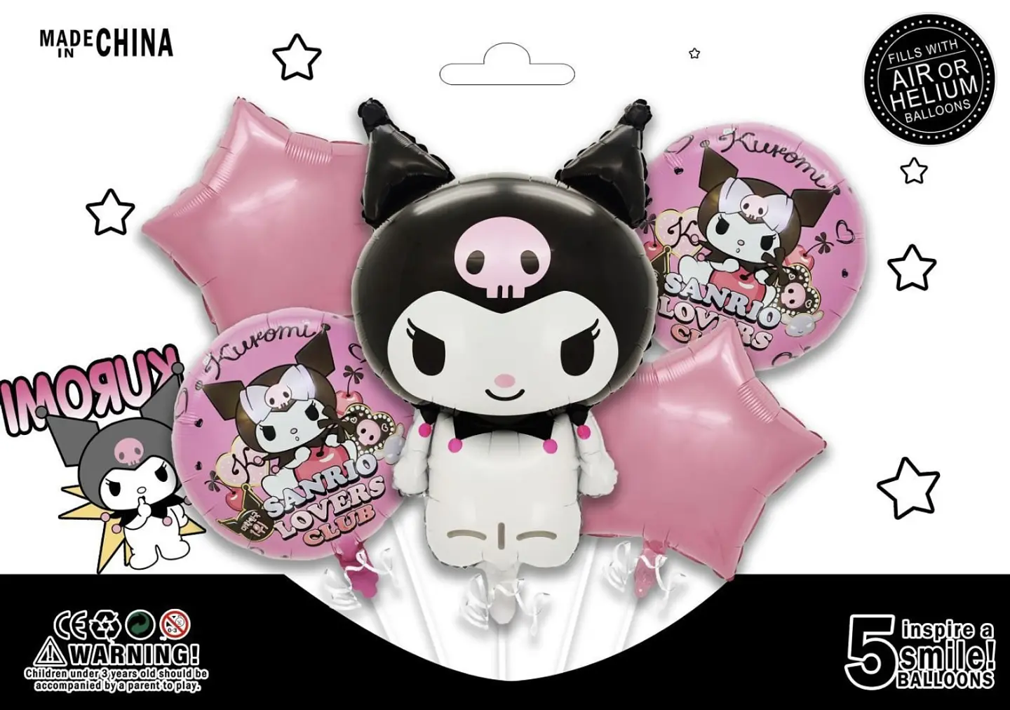 SET DE GLOBO METALICO KUROMI 5PZS 1