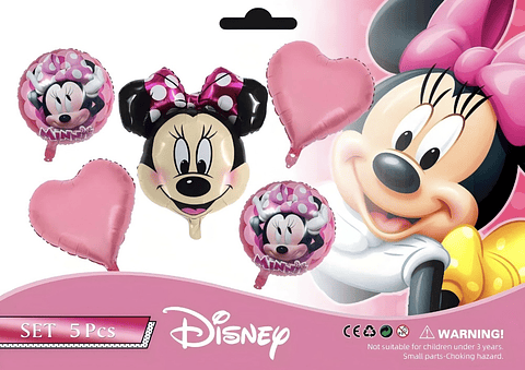 SET DE GLOBO METALICO MINNIE MOUSE 5PZS