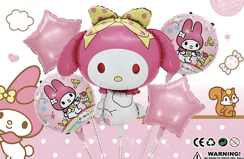 SET DE GLOBO METALICO MY MELODY 5PZS