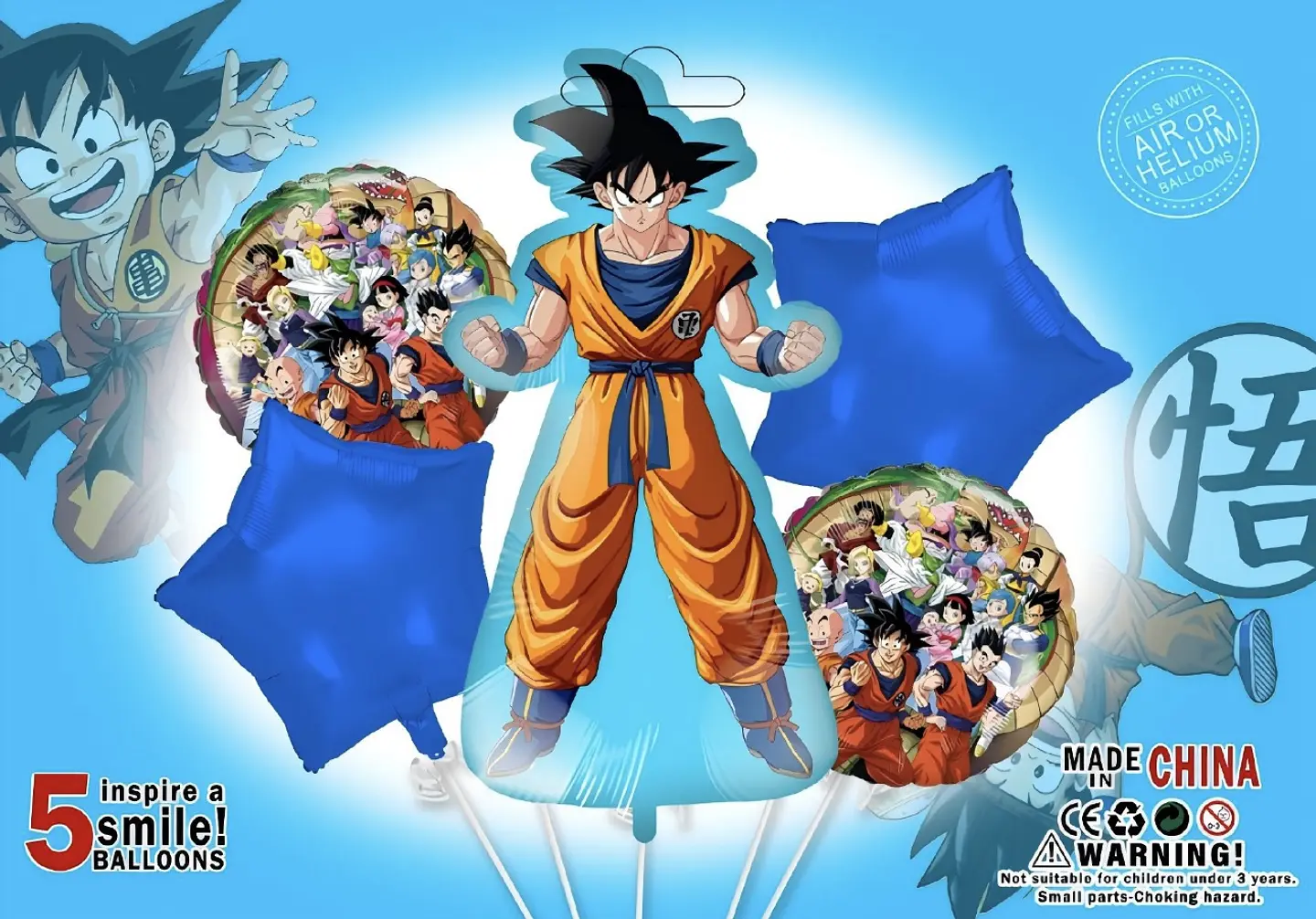 SET DE GLOBO METALICO DRAGÓN BALL Z 5PZS 2