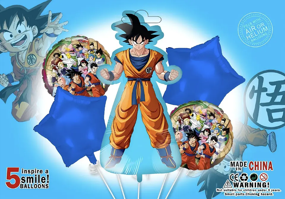 SET DE GLOBO METALICO DRAGÓN BALL Z 5PZS 2