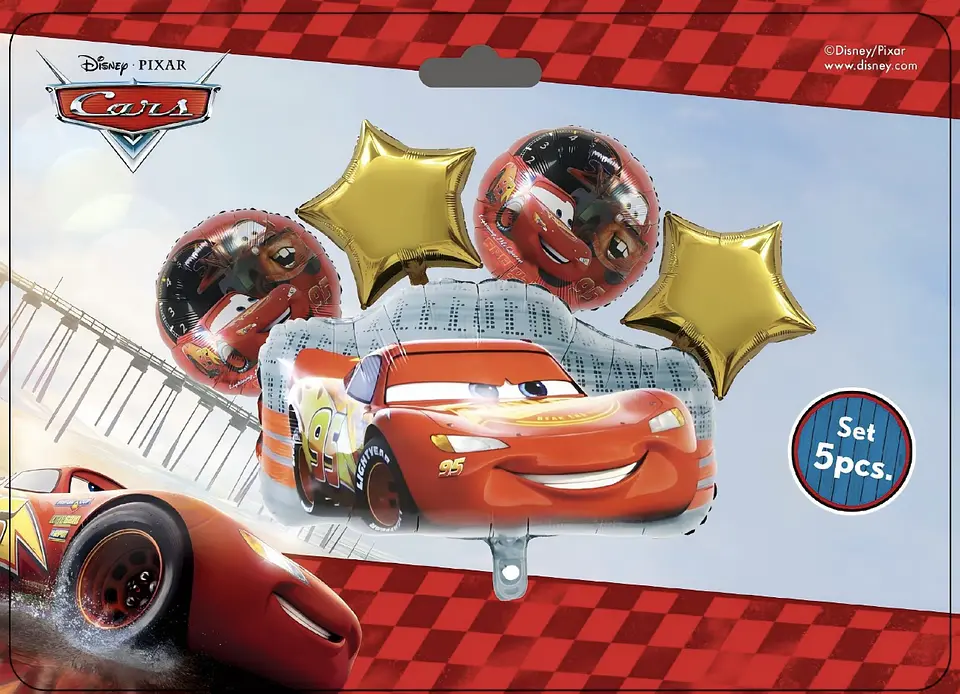 SET DE GLOBO METALICO CARS 5PZS 1