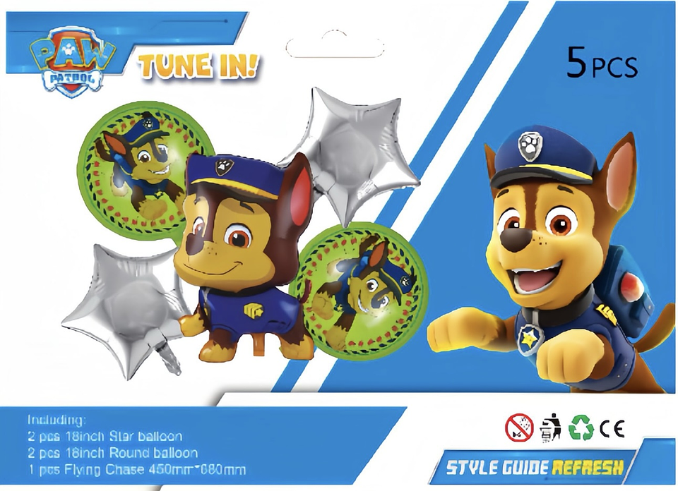 SET DE GLOBO METALICO PAW PATROL 5PZS 1