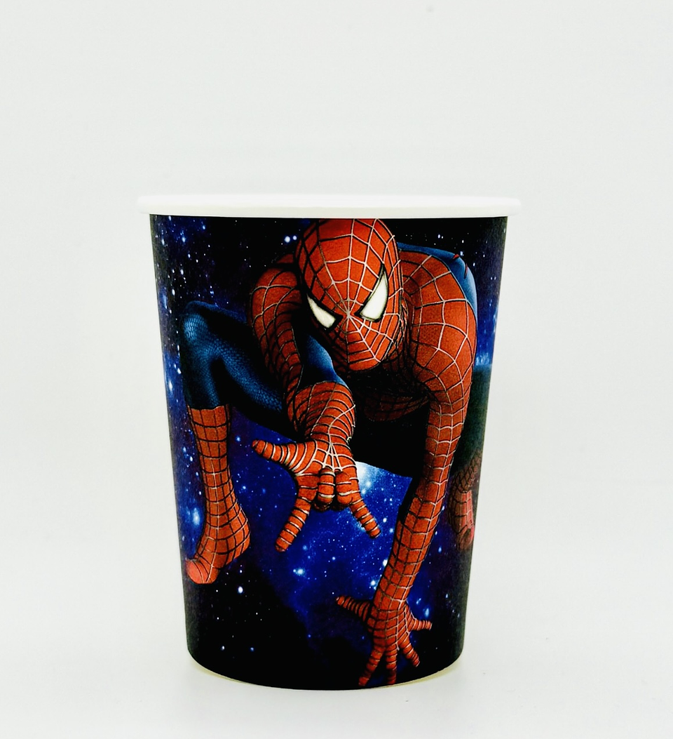 VASOS DE CARTÓN DISEÑO SPIDERMAN 250ML 6PZS 1