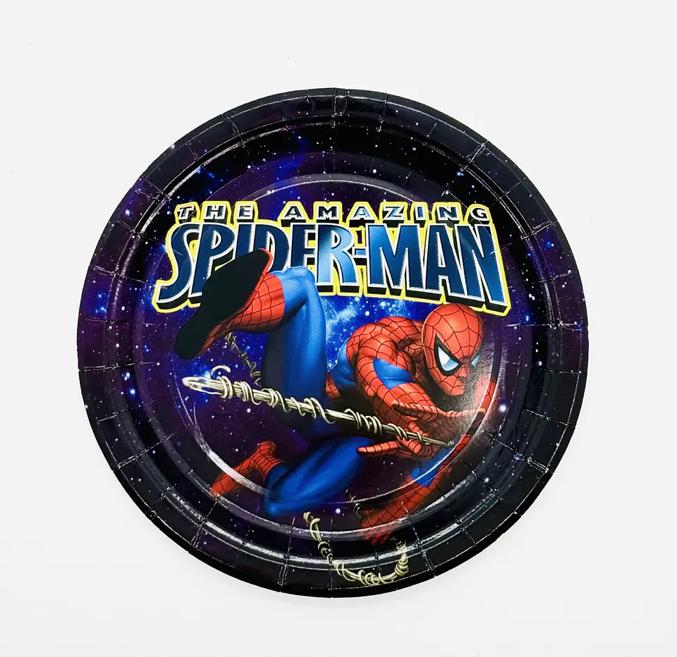 PLATO DE CARTÓN DISEÑO SPIDERMAN 18CM 6PZS 1