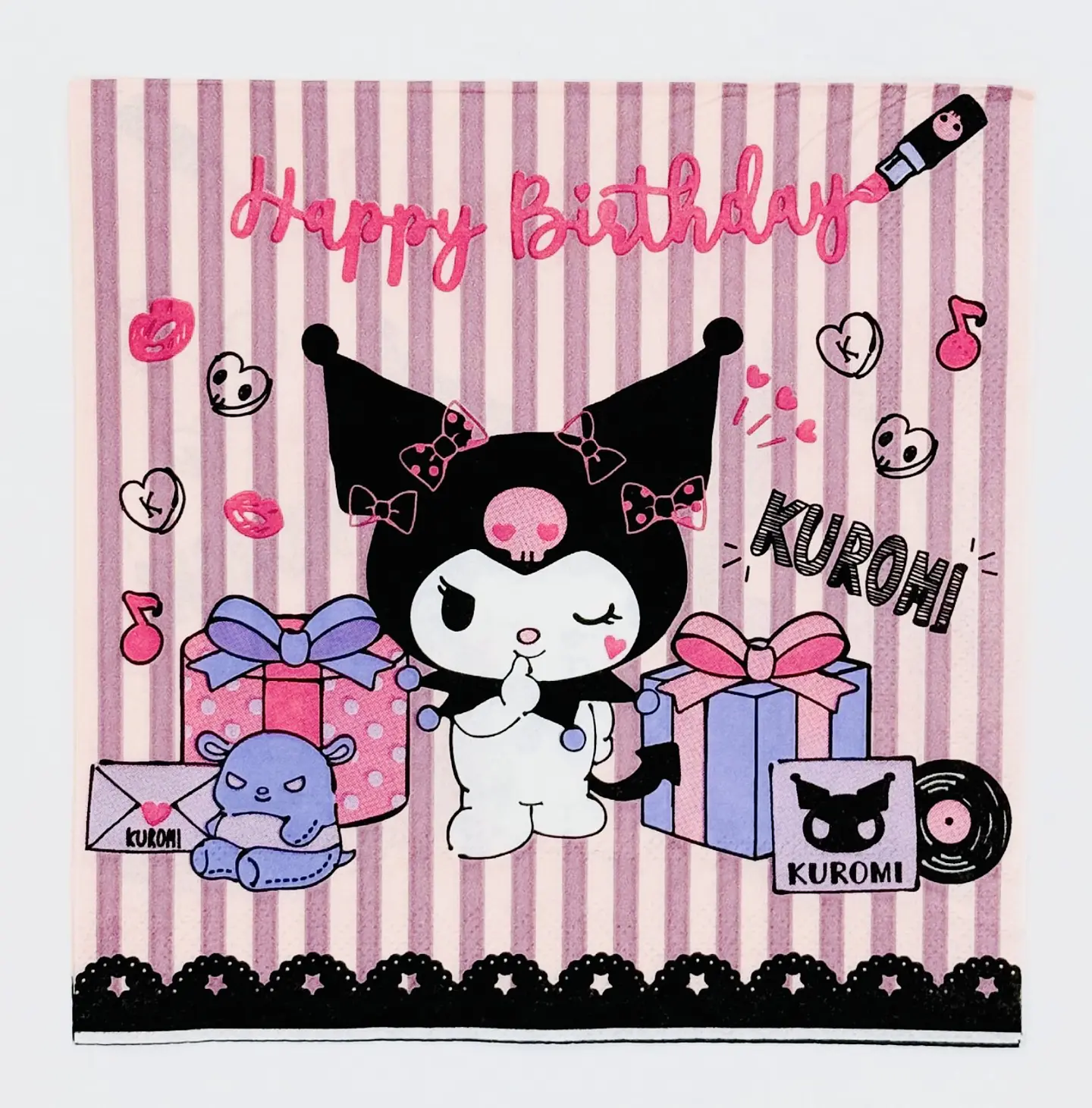 SERVILLETAS DISEÑO KUROMI 33x33CM PQT 16UNDS 1