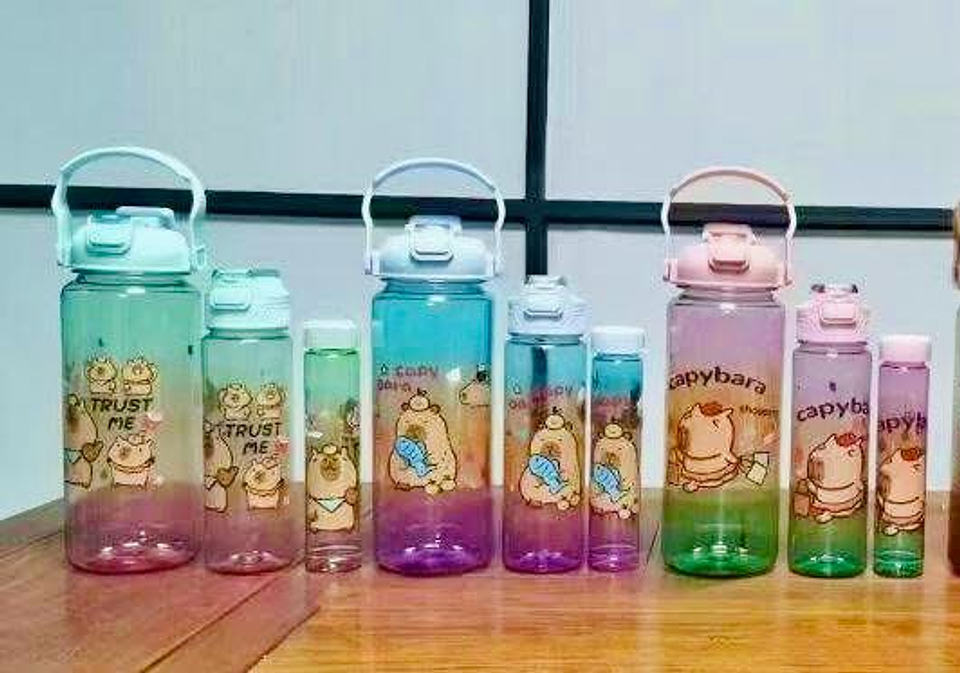 SET DE 3 BOTELLAS CAPYBARA MOTIVACIONAL 1