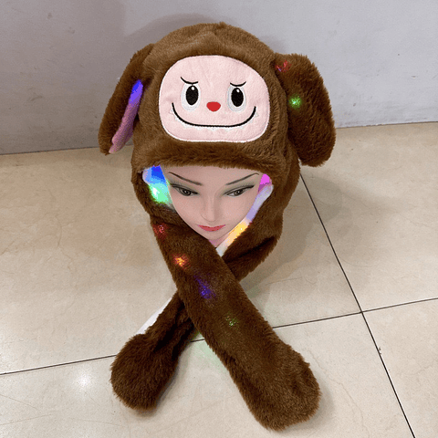 GORRO OREJA MOVIBLE CON LUCES LABUBU