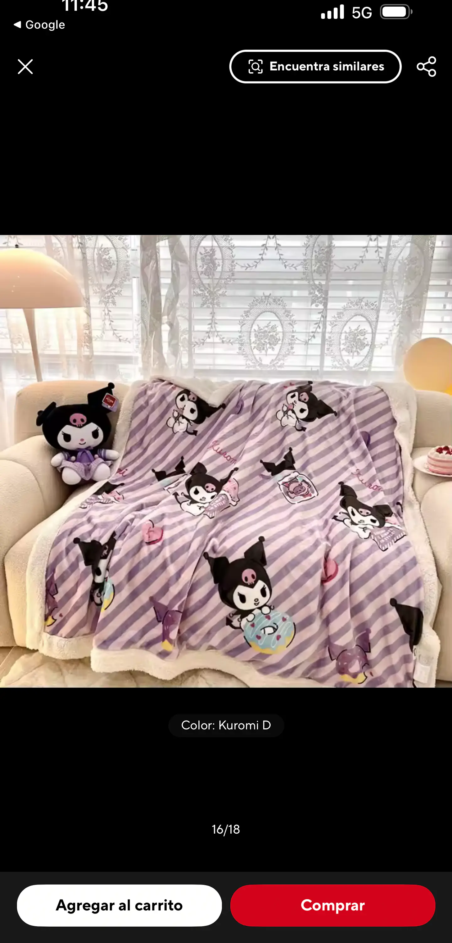 FRAZADA SHERPA CHIPORRO KUROMI 150x200 3