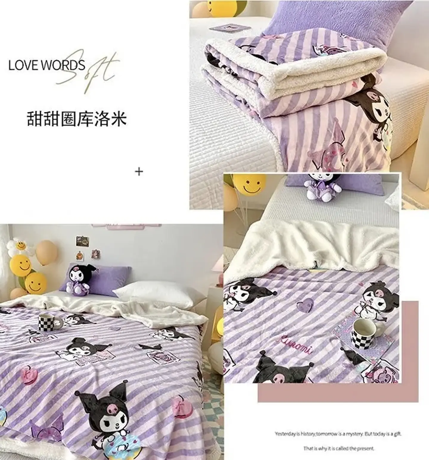 FRAZADA SHERPA CHIPORRO KUROMI 150x200 4