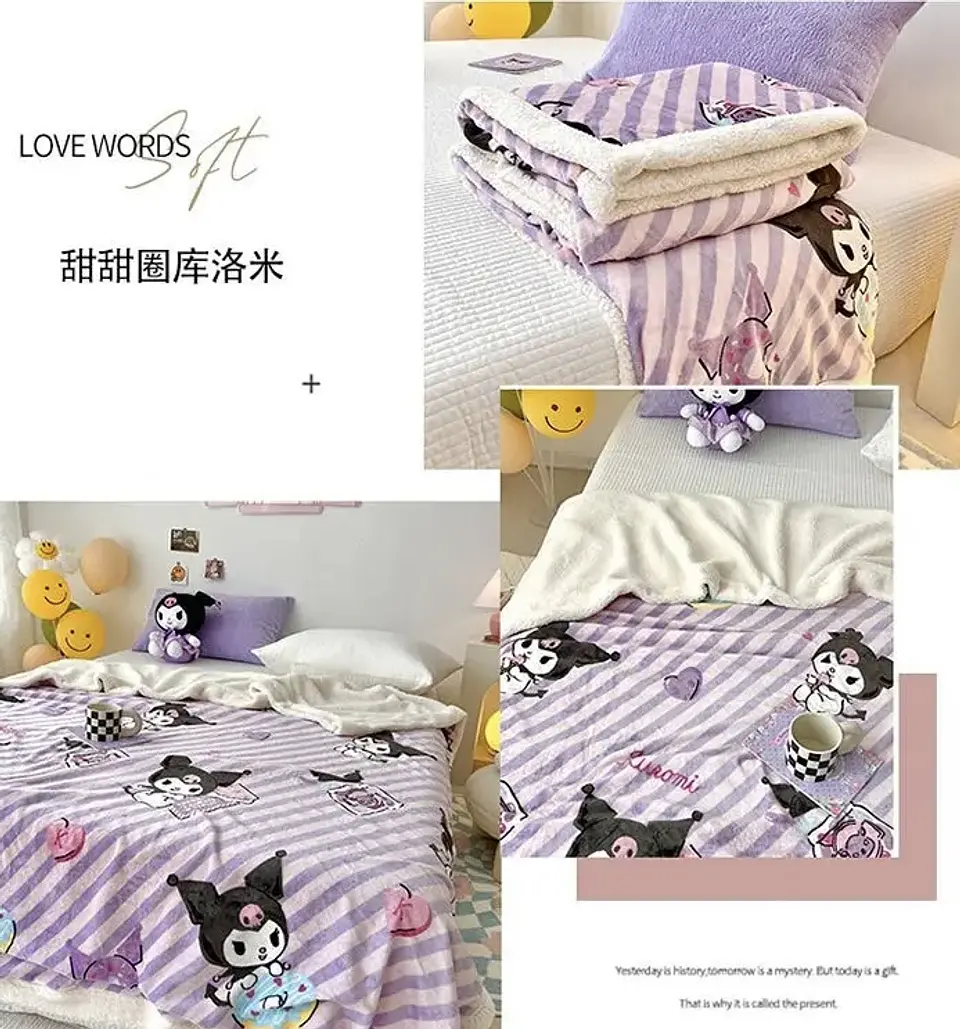 FRAZADA SHERPA CHIPORRO KUROMI 150x200 4