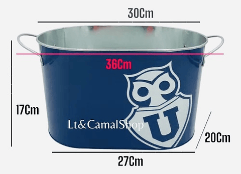 HIELERA METÁLICA U DE CHILE 36x17x20CM