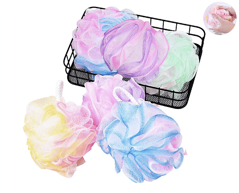 ESPONJA DE BAÑO COLORES CON COLGANTE