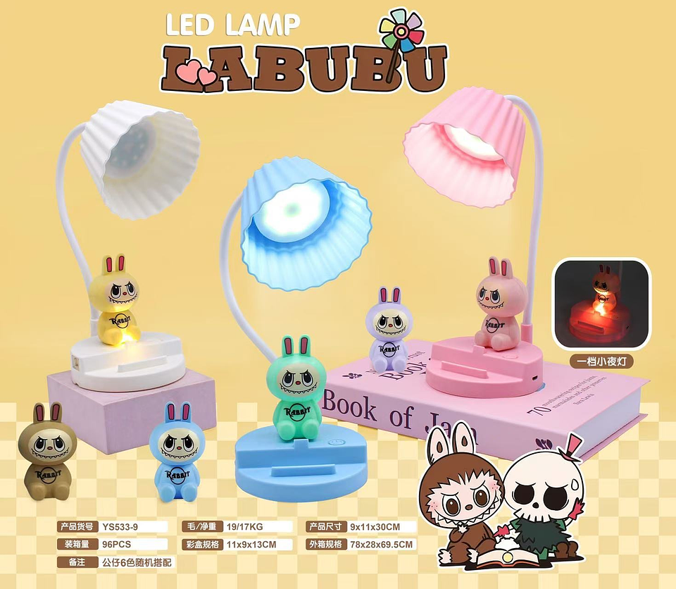 LÁMPARA SOPORTE DE TELÉFONO Y SACAPUNTAS LABUBU 1