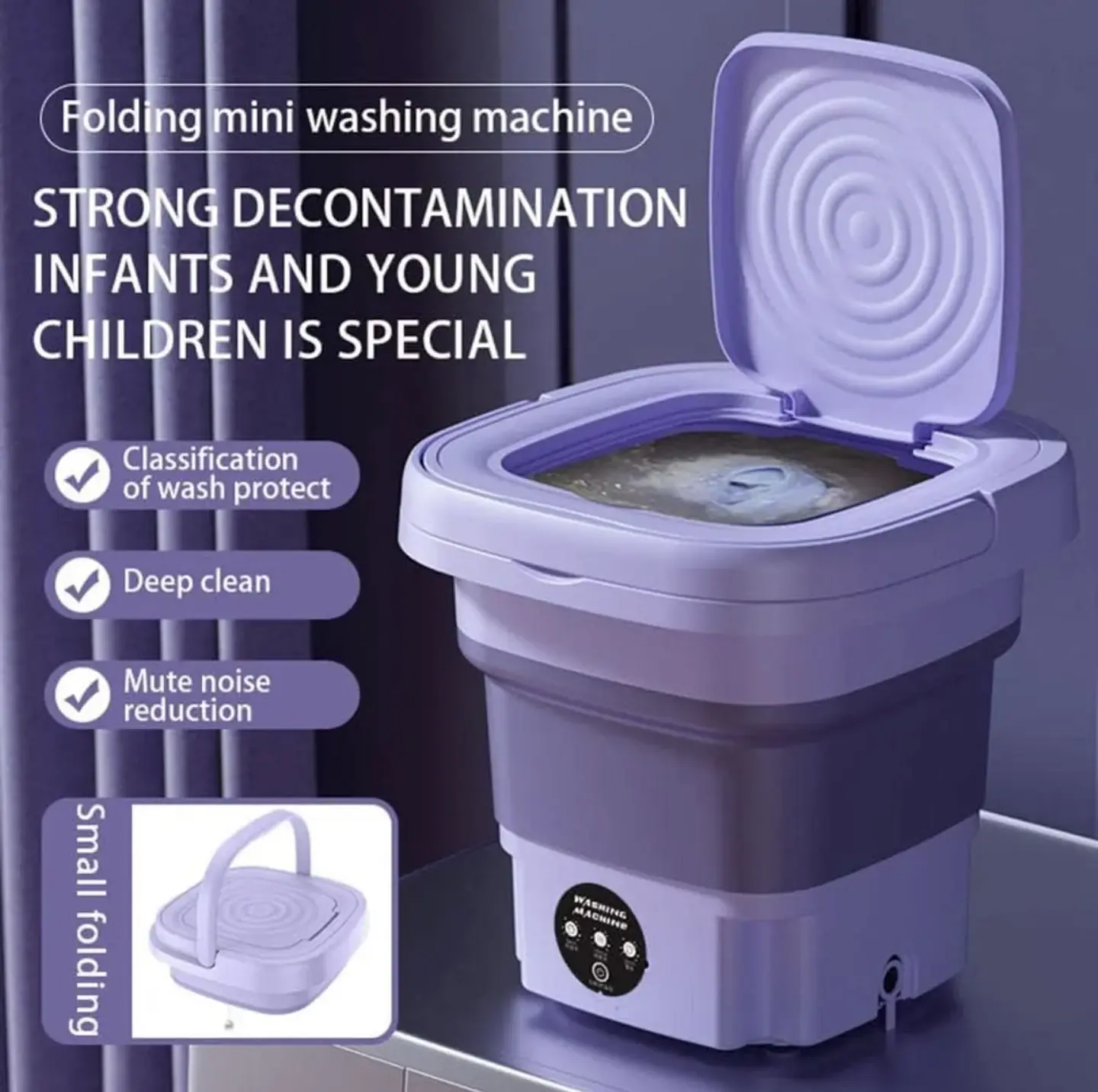 MINI LAVADORA PORTÁTIL PLEGABLE 9 LITROS 4