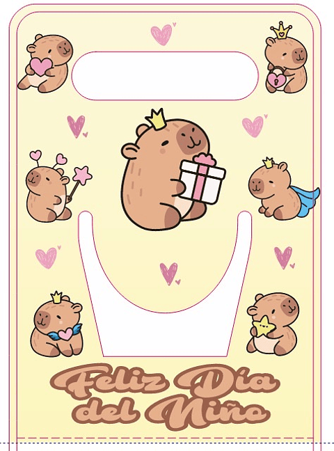 CARTÓN PORTA TAZA DÍA DEL NIÑO PQT 12 UNDS