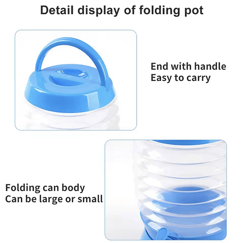 CONTENEDOR DE AGUA PLEGABLE CON DISPENSADOR 3.5LITROS