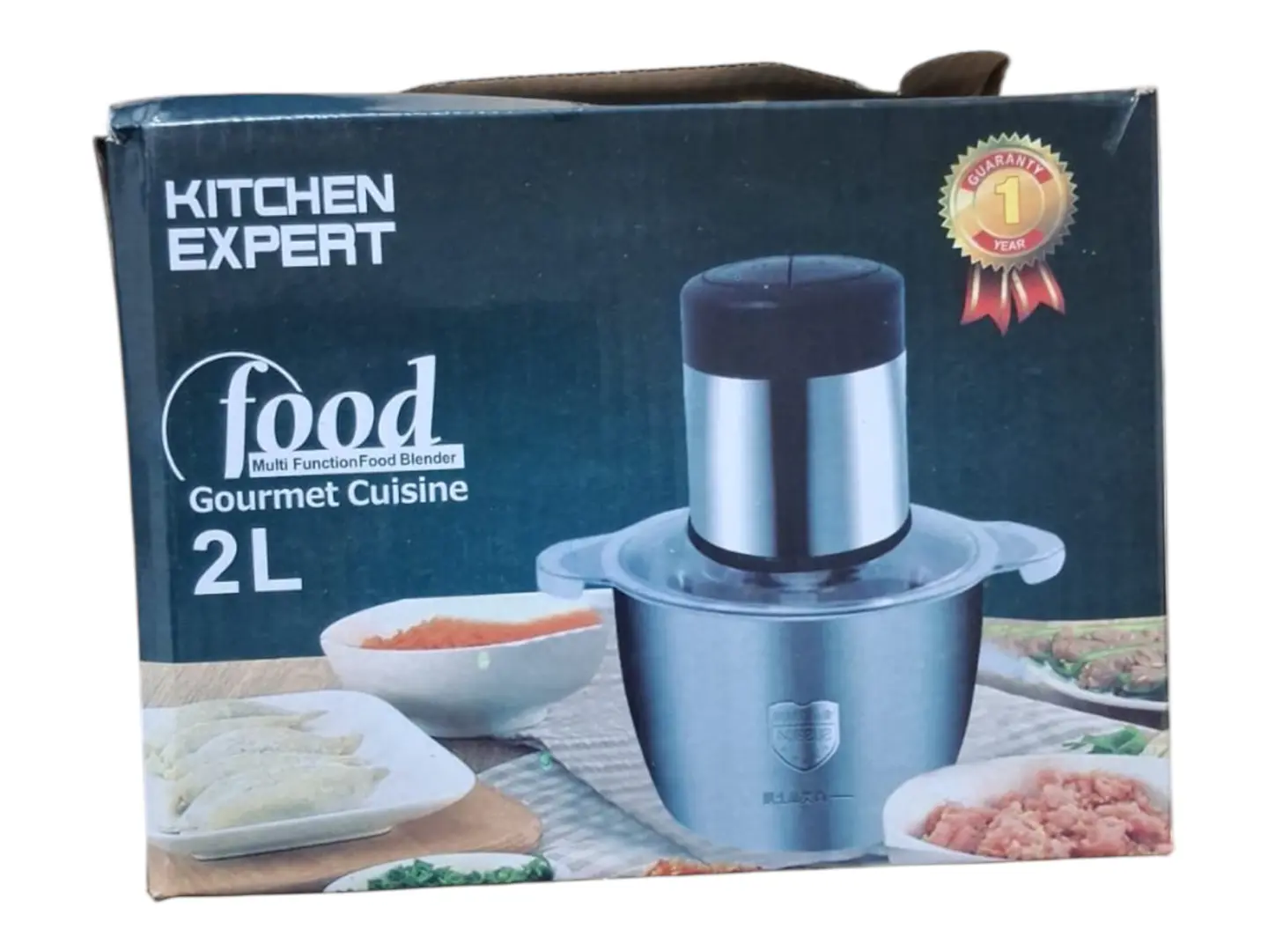 PICADOR ELÉCTRICO ACERO INOXIDABLE 2L 250W 2 VELOCIDADES 4 CUCHILLAS 8