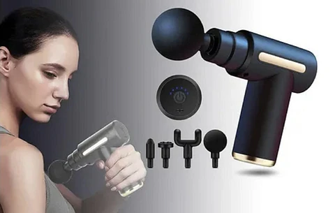 PISTOLA MASAJEADORA MUSCULAR RECARGABLE 6 VELOCIDADES