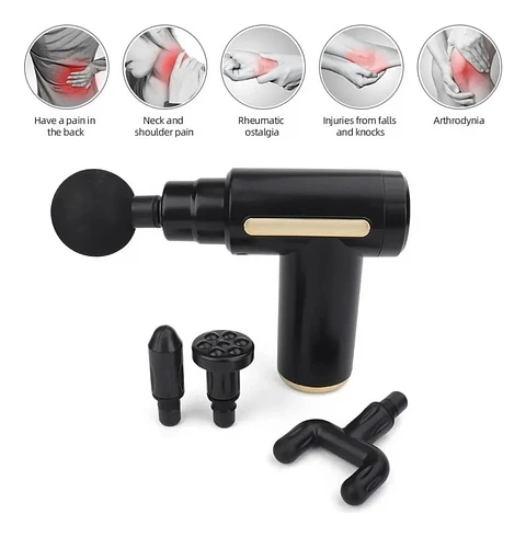 PISTOLA MASAJEADORA MUSCULAR RECARGABLE 6 VELOCIDADES