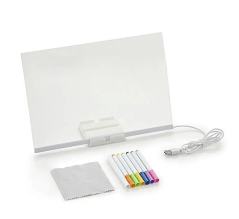 PIZARRA LED USB + PLUMÓN ACRÍLICO 30x20CM