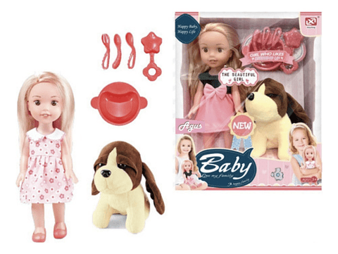 MUÑECA CON ACCESORIOS Y MASCOTA BABY LOVE MY FAMILY
