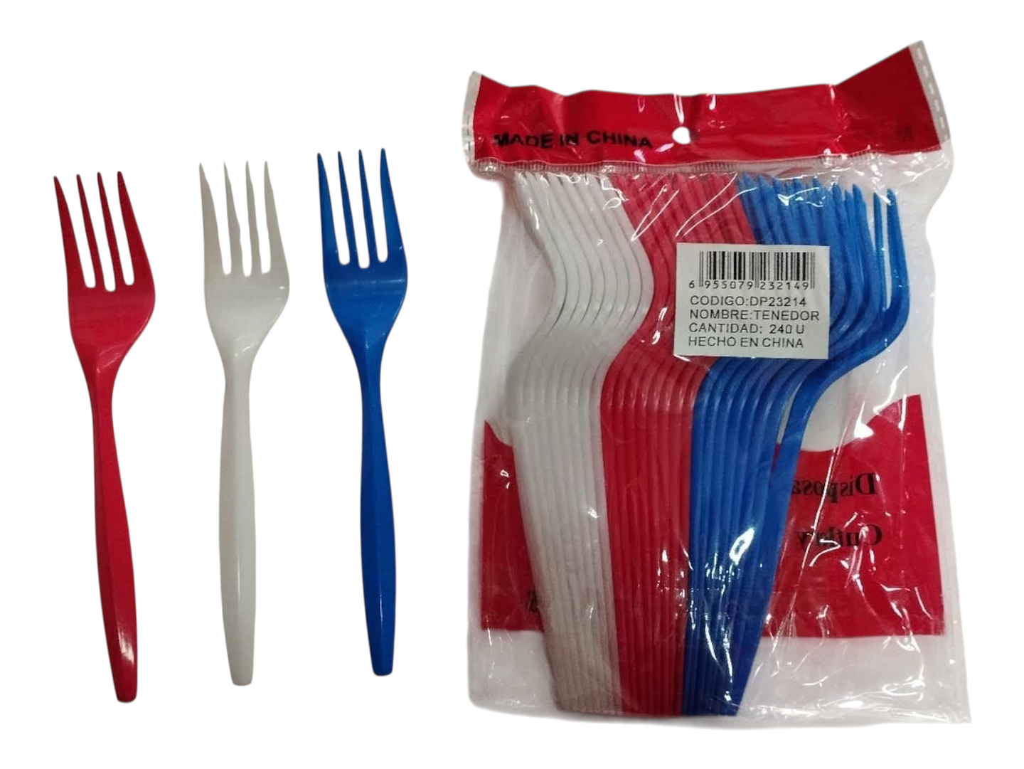 TENEDOR DESCARTABLE DE PLÁSTICO PQT 24UNDS 1