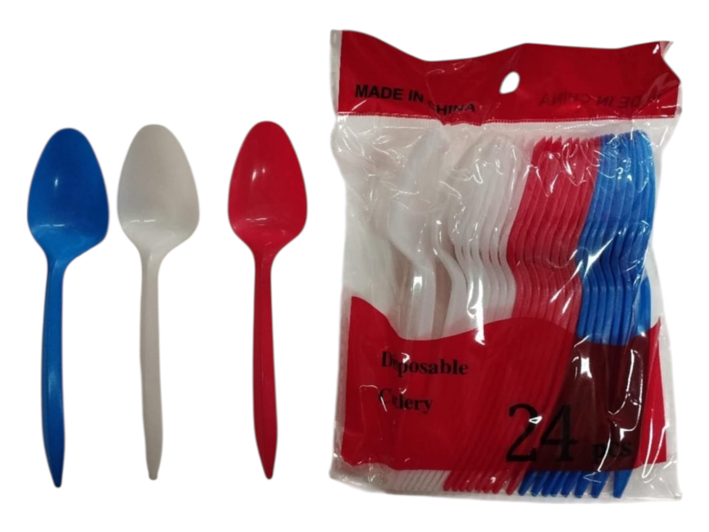 CUCHARA DESCARTABLE DE PLÁSTICO PQT 24UNDS 1