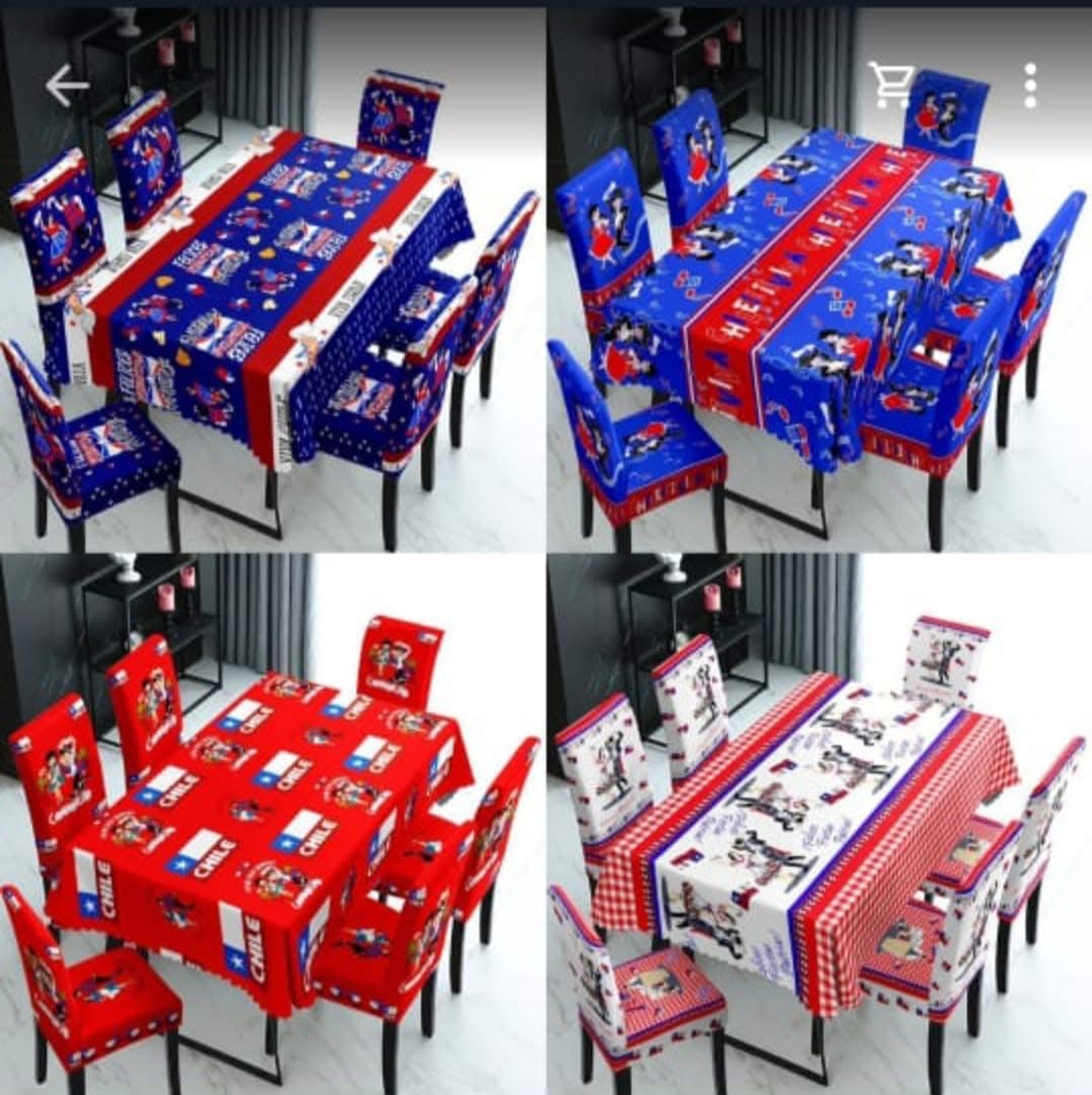 JUEGO MANTEL DE MESA + 6 FUNDAS DE SILLA 18 DE SEPTIEMBRE 8