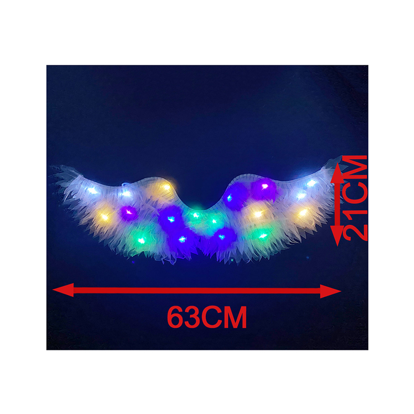 ALAS CON LUZ COLORES 21x63CM 9