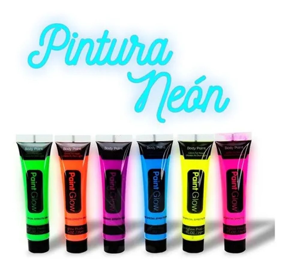 PINTURA NEÓN PARA ROSTRO Y CUERPO LAVABLE 8