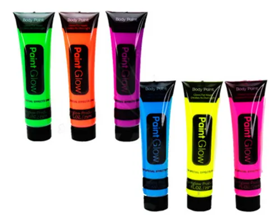 PINTURA NEÓN PARA ROSTRO Y CUERPO LAVABLE 4