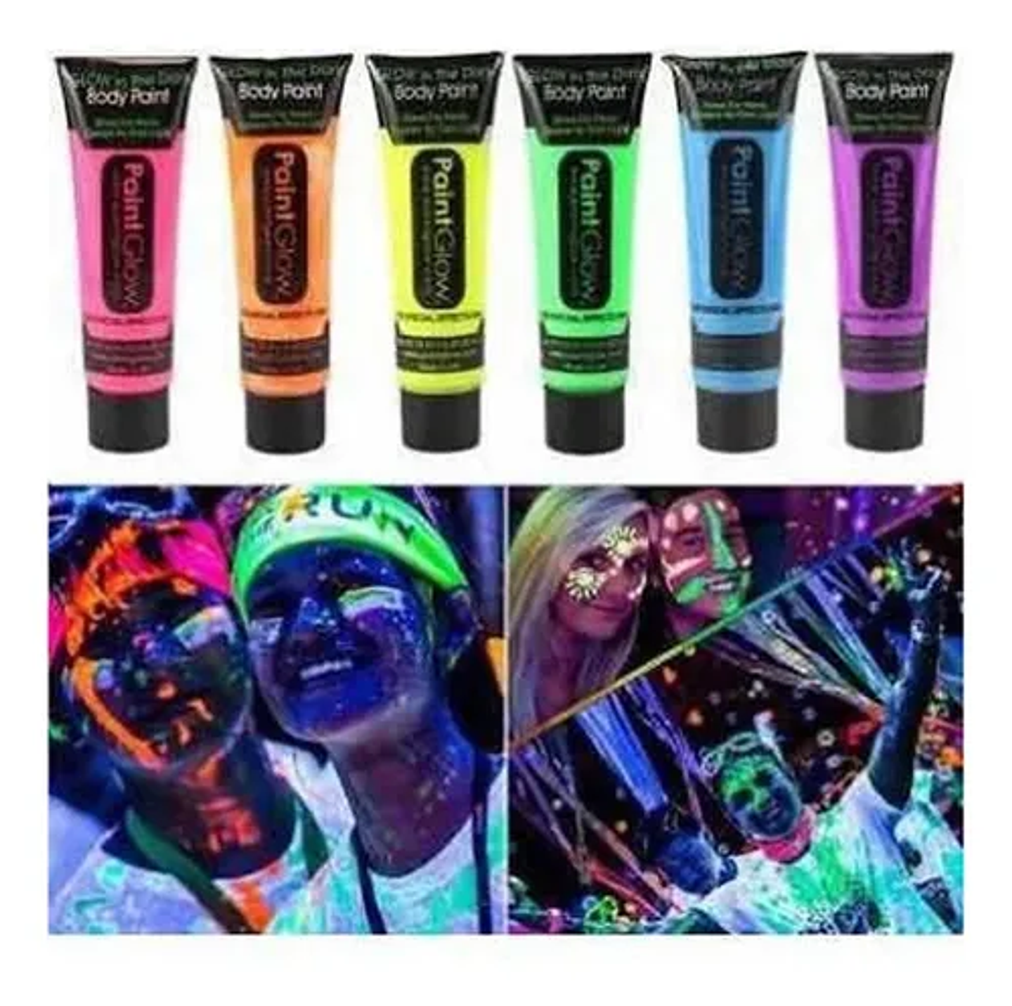 PINTURA NEÓN PARA ROSTRO Y CUERPO LAVABLE 6