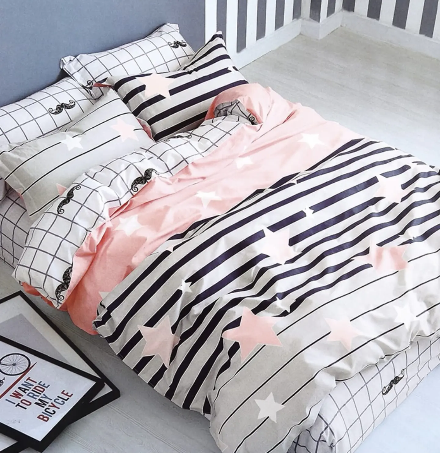 SET DE SABANA DE ALGODÓN DISEÑO DE 1.5 PLAZA 3