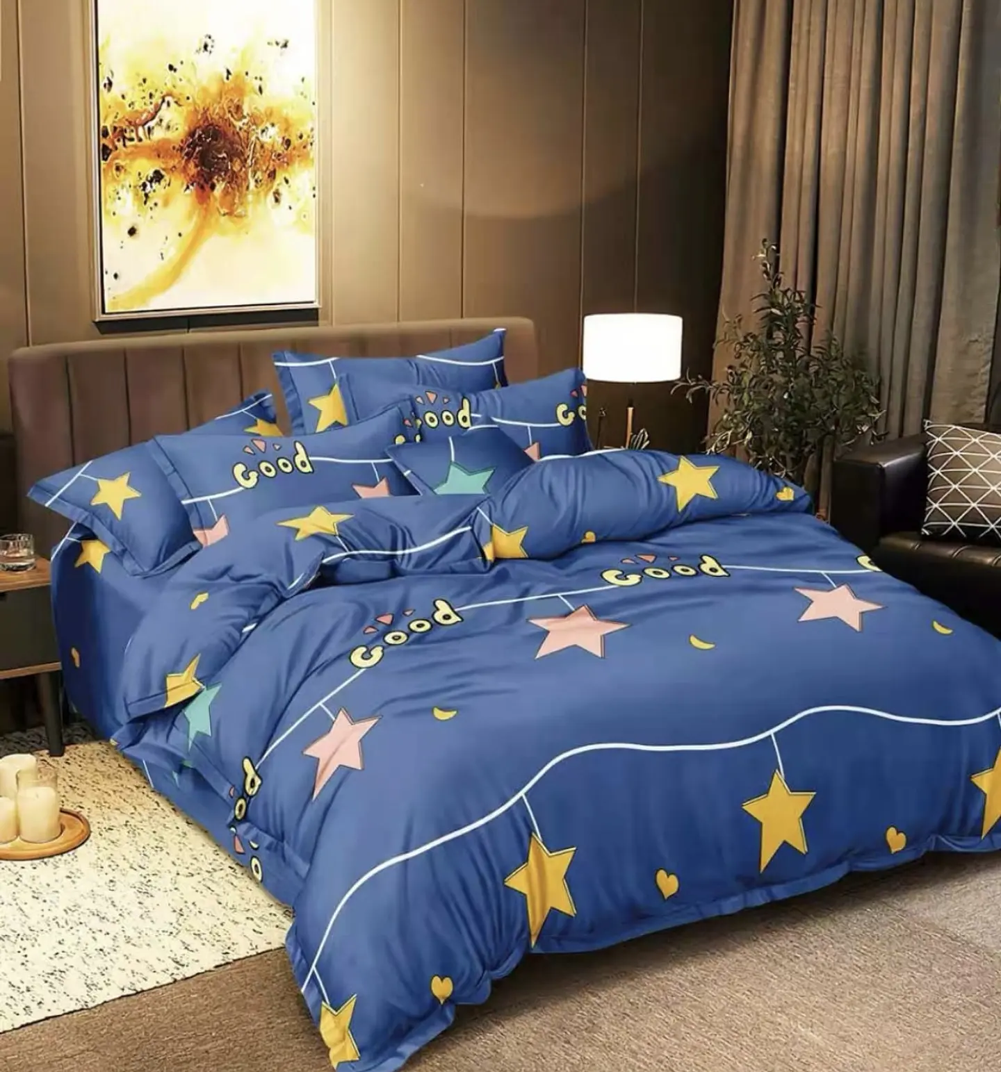 SET DE SABANA DE ALGODÓN DISEÑO DE 1.5 PLAZA 10