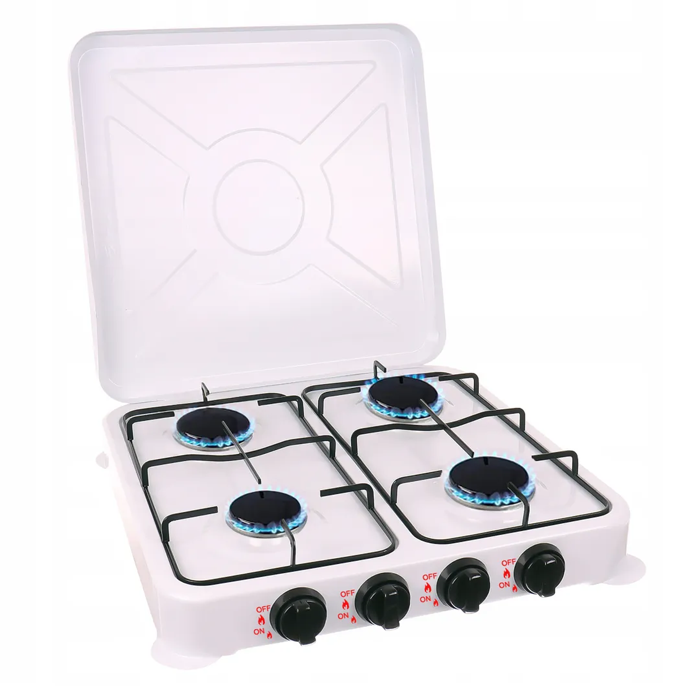 COCINA ENCIMERA CON TAPA A GAS 4 QUEMADORES MARCA OCEAN 1