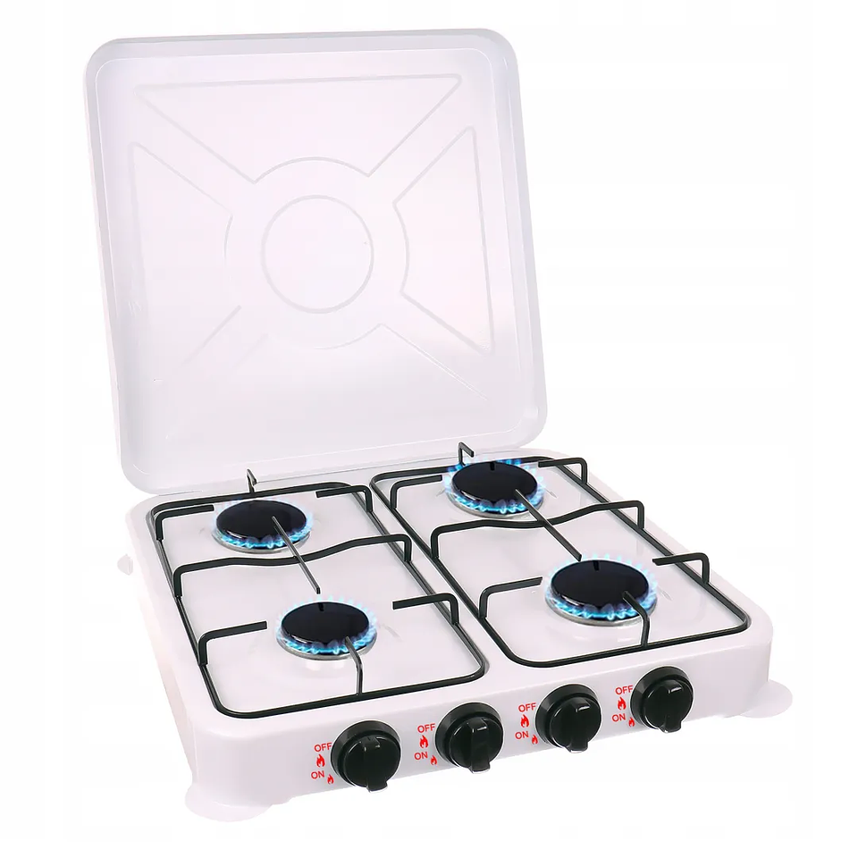 COCINA ENCIMERA CON TAPA A GAS 4 QUEMADORES MARCA OCEAN 1