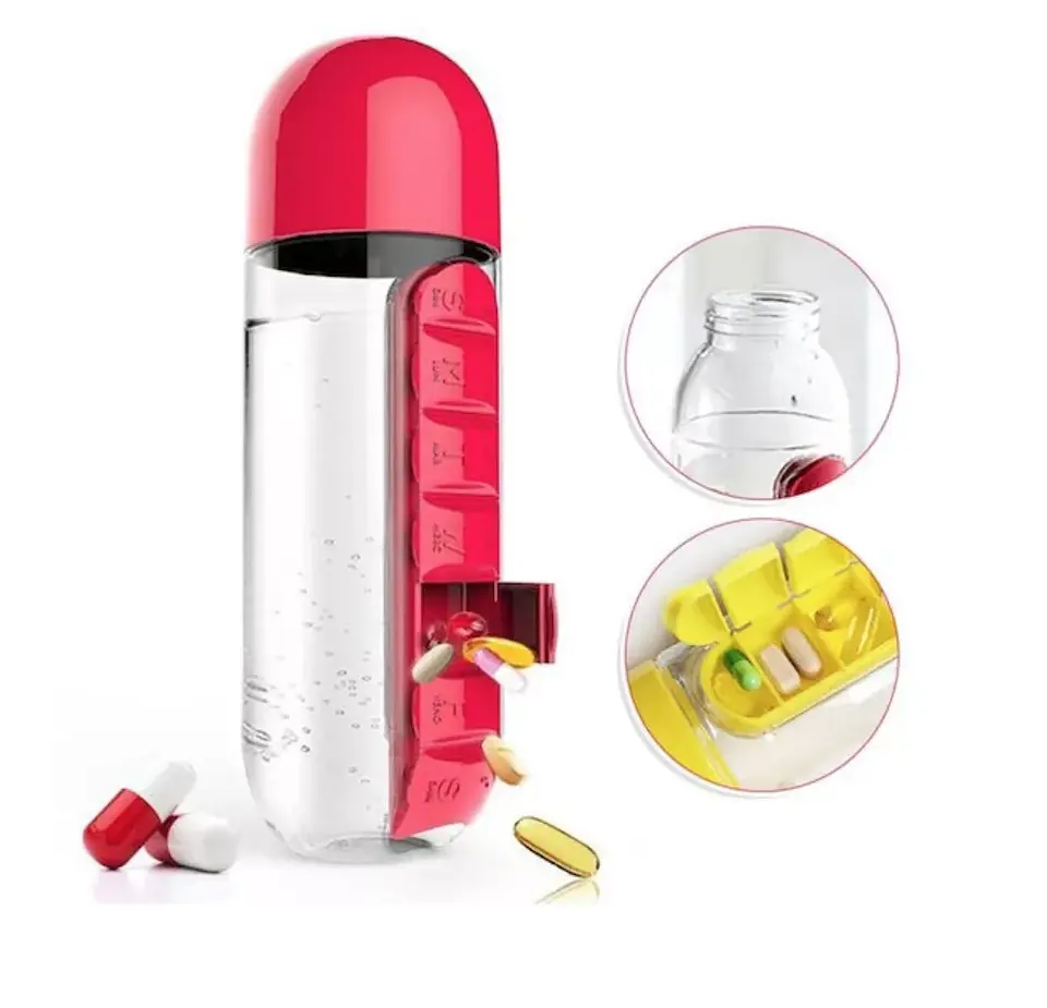 BOTELLA PASTILLERO SEMANAL 600ML 6