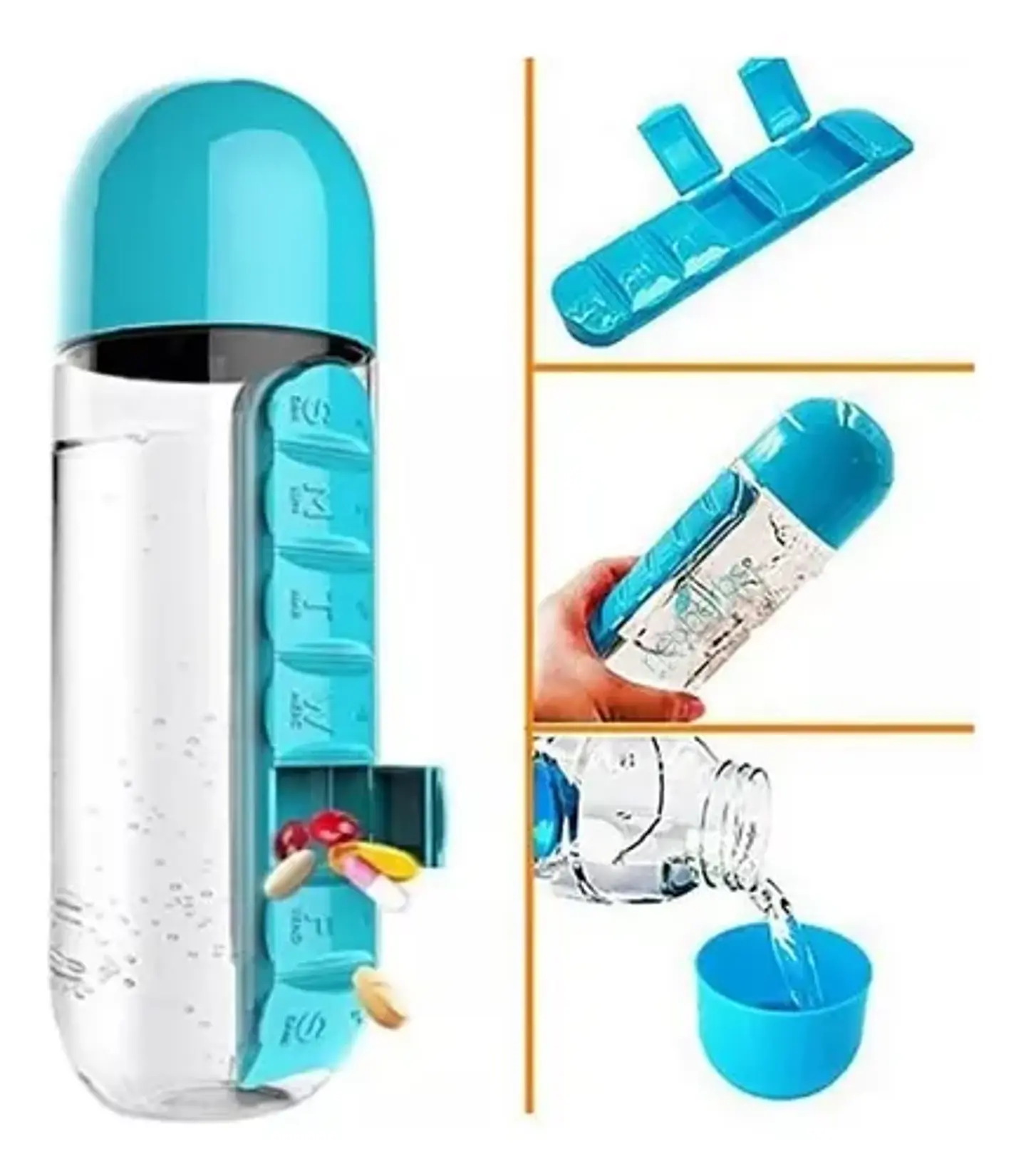 BOTELLA PASTILLERO SEMANAL 600ML 8