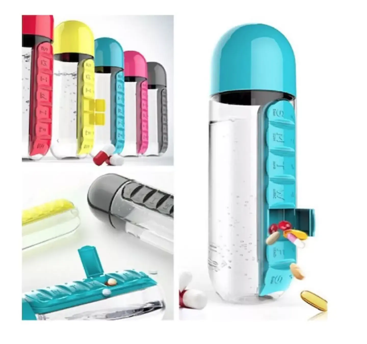 BOTELLA PASTILLERO SEMANAL 600ML 4