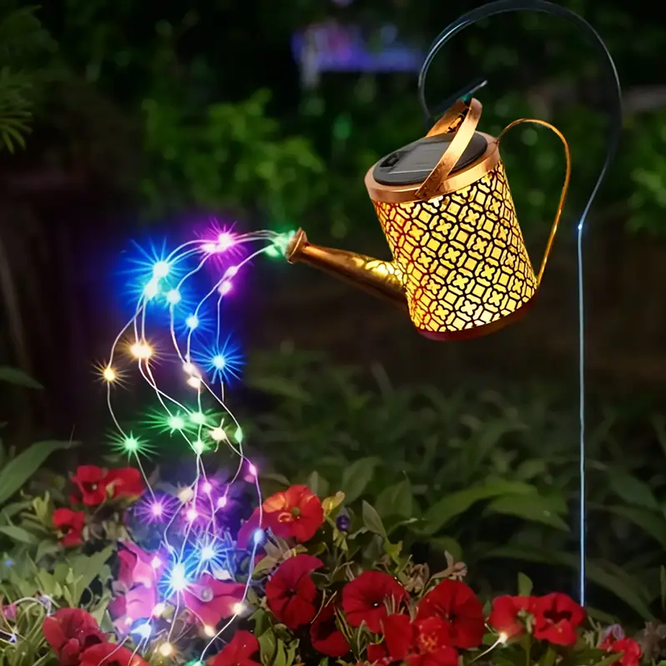 ADORNO REGADERA ESTACA SOLAR JARDÍN CALIDA-BLANCA-MULTICOLOR 2